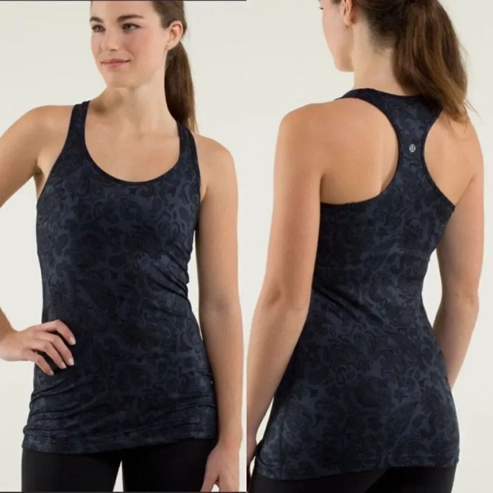 ✨ lululemon light heather grey paisley loose racerback tank top✨
